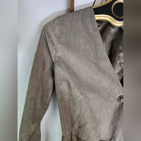 Lulu's Pull Me Close Olive Green Suede Button Up Midi Dress Size Small - Picture 7 of 13